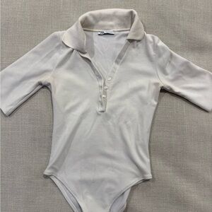 Zara Collard Bodysuit White